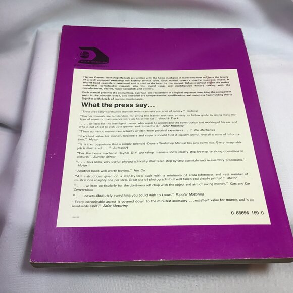 Haynes Owners Workshop Manual Vw 1600 Beetle 1970 thru 74 Sports Bug & Super Bug - Picture 2 of 7